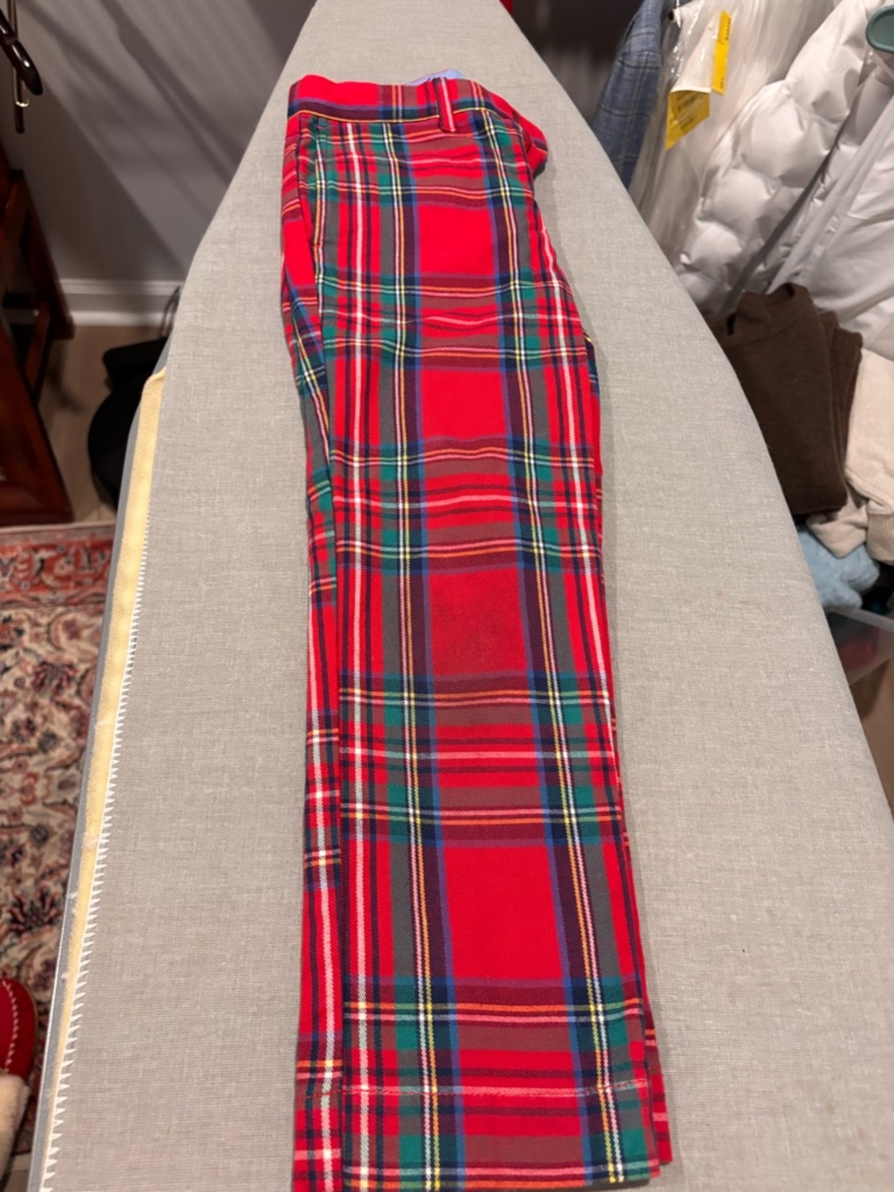 Classic Red Tartan Kids Casual Bottoms